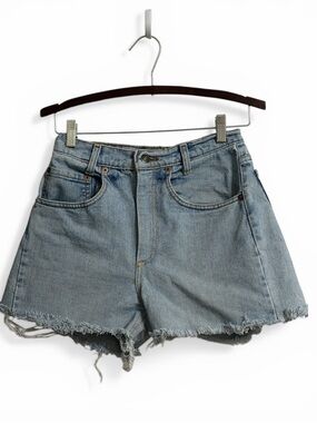 Light Wash Denim Cutoff Shorts - Women's